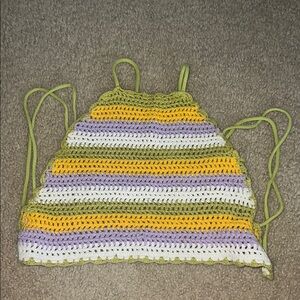 Colorful Crochet Halter Top